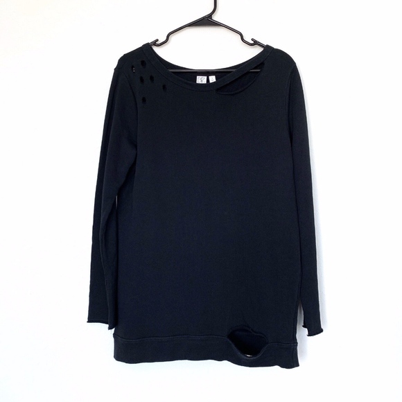bp Sweaters - B.P. Black Cutout Long Sleeve Pullover Sweater